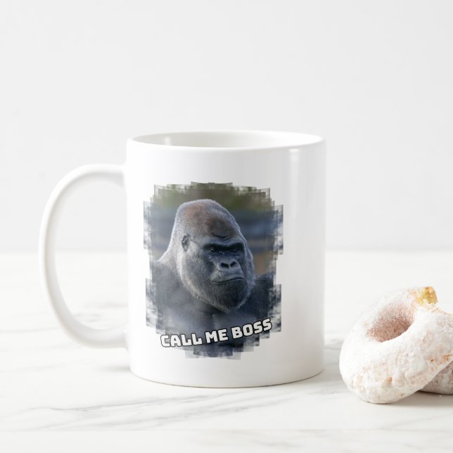 Caneca De Café Silverback "Chame-me Chefe" (Com Donut)