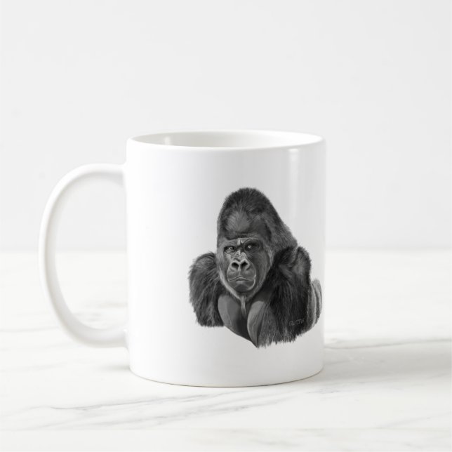 Caneca De Café Silverback Gorilla Mug Cup ゴリラのマグカップ (Esquerda)