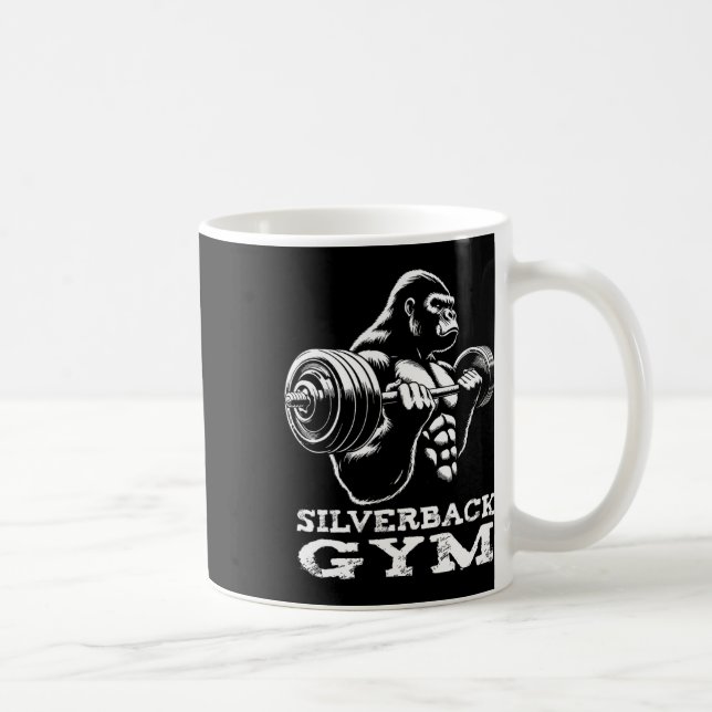 Caneca De Café Silverback Gym Gorilla Weighhing Workout Fitne (Direita)