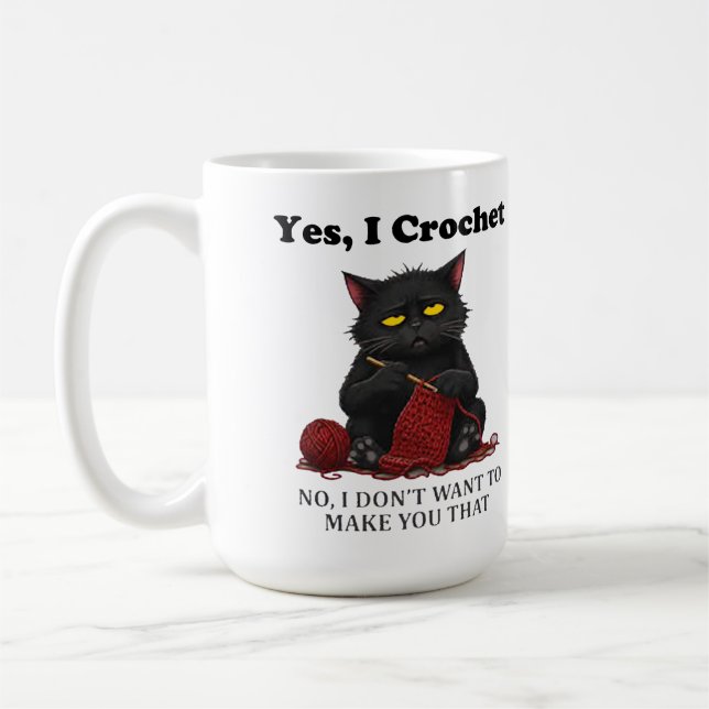 Caneca De Café Sim, eu faço crochê (Esquerda)