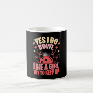 Caneca De Café Sim, eu jogo boliche como uma garota, tente acompa