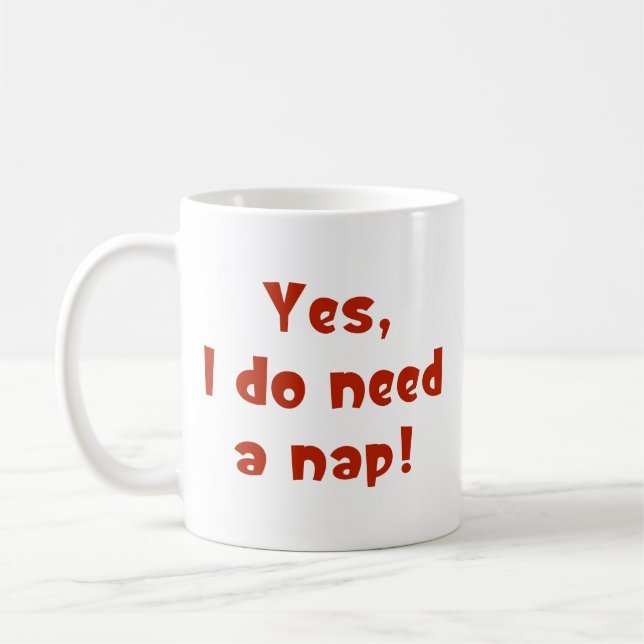 Caneca De Café Sim, preciso de uma soneca! Coffee Mug (Esquerda)