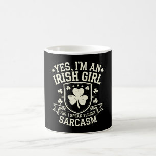 Caneca De Café Sim, sou uma garota irlandesa, sim, falo sarcasmo