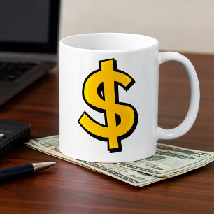 Caneca De Café Símbolo amarelo de dólar