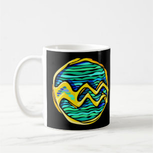 Caneca De Café Símbolo Aquário Colorido Gemstone