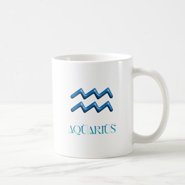 Caneca De Café Símbolo Aquarius Zodiac (Direita)