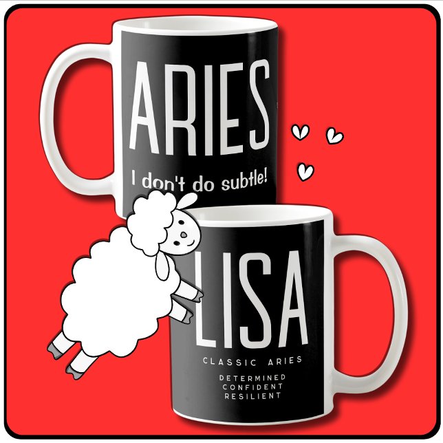 Caneca De Café Símbolo Aries Star Zodiac Gift (Heads up Astrology, Horoscope, Zodiac Lovers. Here's a fun gift for the Aries star sign! )