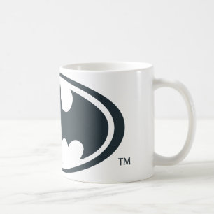 Caneca De Café Símbolo Batman   Logotipo preto e branco