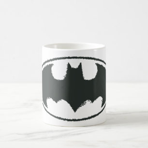 Caneca De Café Símbolo Batman   Logotipo Preto Spray