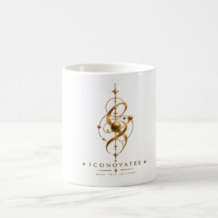 Caneca De Café Símbolo Celeste da Órbita Cósmica Dourada