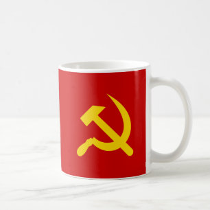 Caneca De Café Símbolo comunista de martelo russo e foice