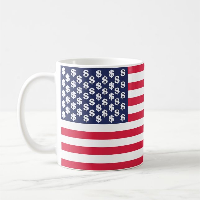 Caneca De Café símbolo country da américa - bandeira do dólar est (Esquerda)