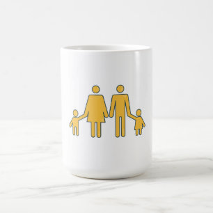 Caneca De Café Símbolo da família Flat Design Coffee Mug