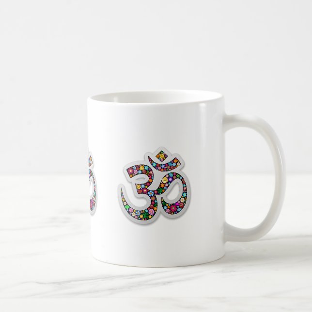 Caneca De Café Símbolo da ioga de Aum Namaste do ohm do OM (Direita)