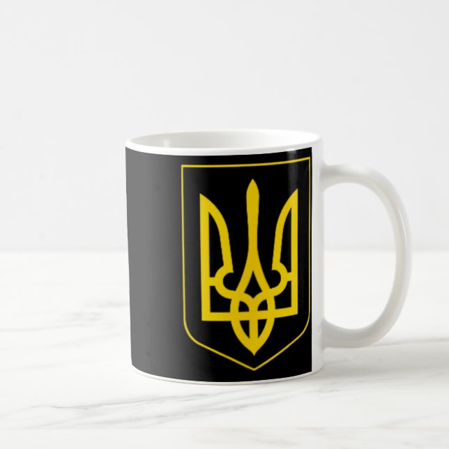 Caneca De Café Símbolo da Ucrânia Exército Ucraniano Médio Emblem (Direita)