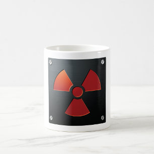 Caneca De Café Símbolo de Alerta de Radiação Sinal de Metal Indus