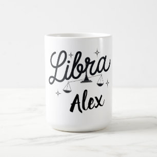 Caneca De Café Símbolo de Arte Zodiaca Personalizado por Libra