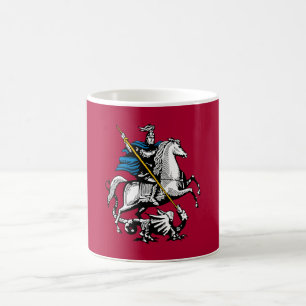 Caneca De Café Símbolo de bandeira da Rússia santo george cavalei