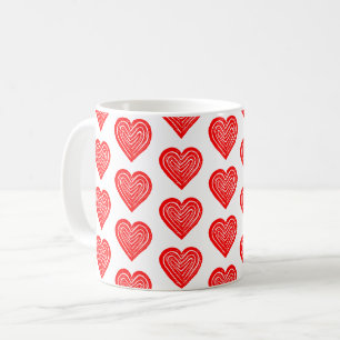 Caneca De Café Símbolo de Cartão Vermelho Forma Coração Cardíaca 
