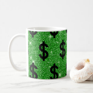 Caneca De Café Símbolo de Dólar Preto Dinheiro Empreendedor Wall