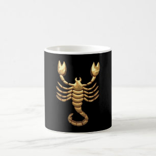 Caneca De Café Símbolo de Escorpião de Tom Dourado Zodiac