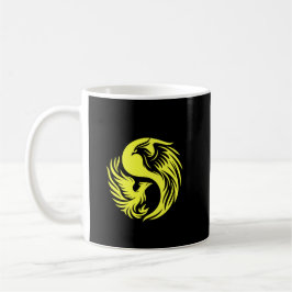Caneca De Café Símbolo de Fênix Dupla • Identidade de Renasciment