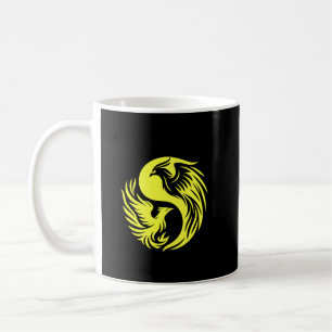 Caneca De Café Símbolo de Fênix Dupla • Identidade de Renasciment
