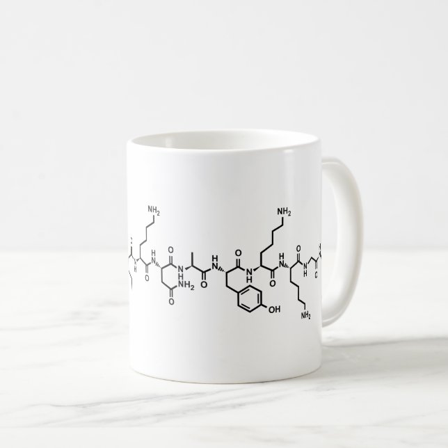 Caneca De Café símbolo de fórmula química hormonal de endorfinas (Frente Esquerda)