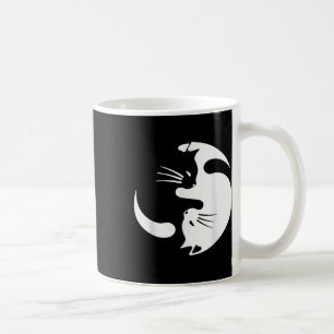 Caneca De Café Símbolo de Gato Yin Yang, preto-e-branco, bonito