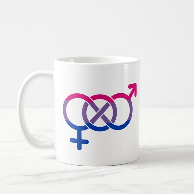 Caneca De Café Símbolo de Gênero Bissexualidade (Esquerda)
