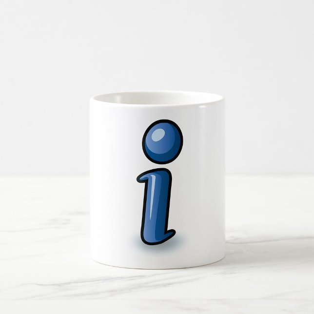 Caneca De Café Símbolo de Ícone de Informação Azul Glossy (Criador carregado)