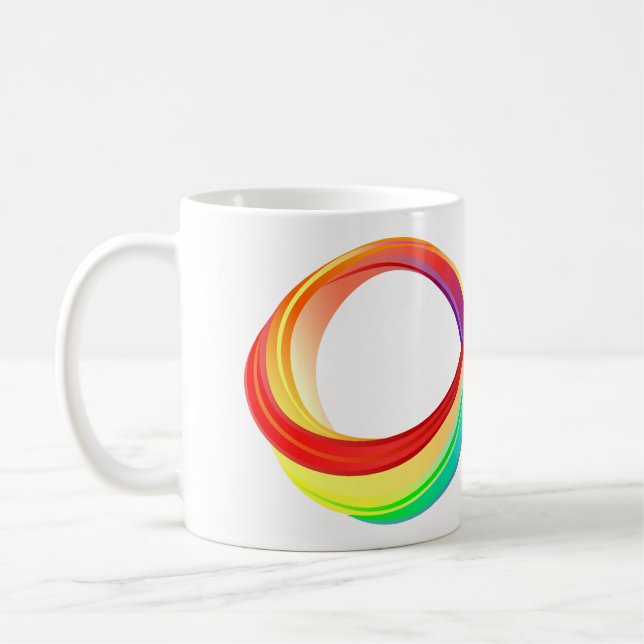 Caneca De Café Símbolo de Infinidade Arco-Íris em Camadas (Esquerda)