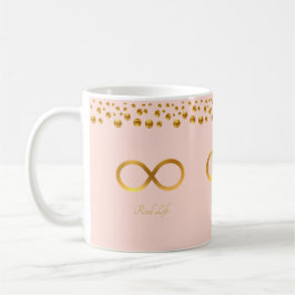 Caneca De Café Símbolo de Infinito Dourado