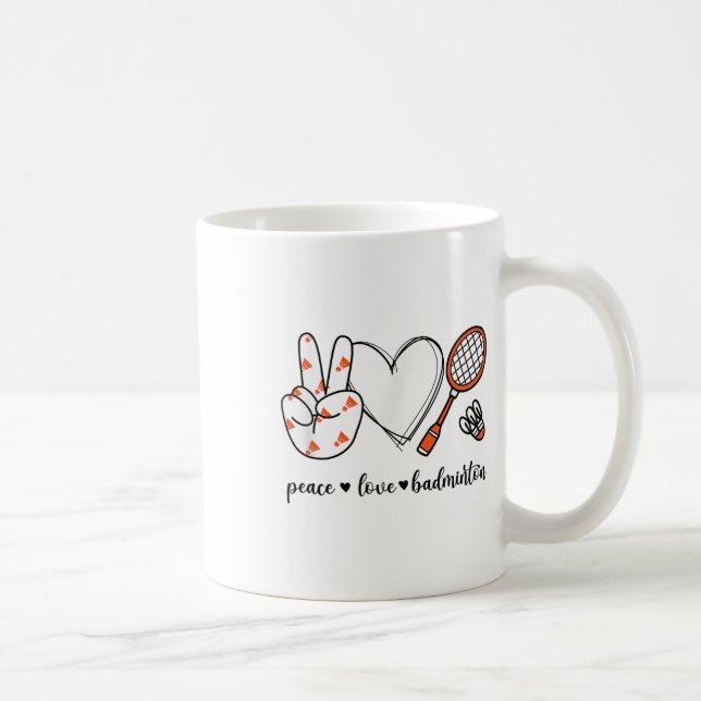 Caneca De Café Símbolo de Mão de Paz de Golfe da Paz Badminton (Direita)