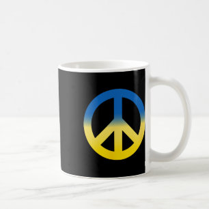 Caneca De Café Símbolo de Paz - Cores da Bandeira da Ucrânia com