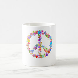Caneca De Café Símbolo de paz, Design de força colorida
