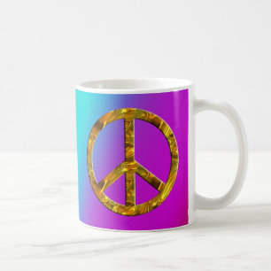 Caneca De Café Símbolo de PAZ - DOURADO e PRATA