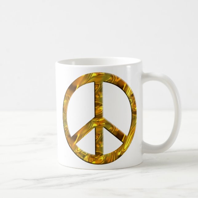 Caneca De Café Símbolo de PAZ - DOURADO e PRATA (Direita)