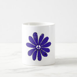 Caneca De Café Símbolo de Paz HIppie Flor Roxo
