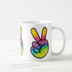 Caneca De Café Símbolo de Paz Hippy dos anos 60 Psicodélico