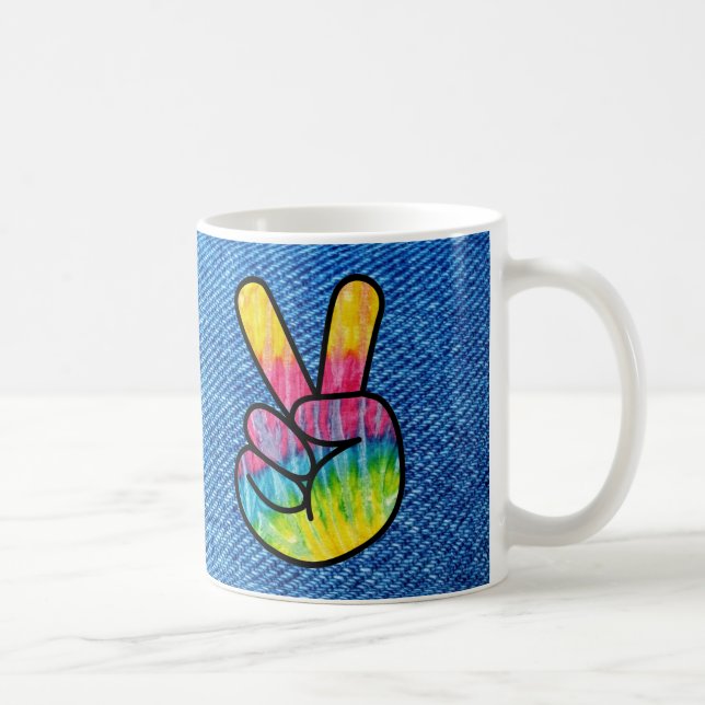 Caneca De Café Símbolo de paz Tie-Dye (Direita)