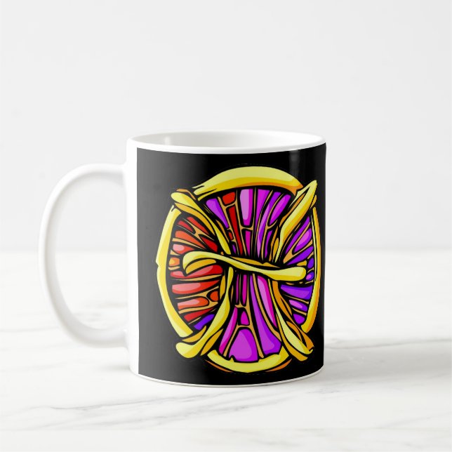 Caneca De Café Símbolo de Peixes Coloridos Gemstone (Esquerda)
