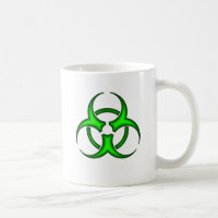 Símbolo de perigo biológico neon verde Mug