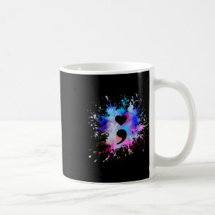 Caneca De Café Símbolo de ponto e vírgula do coração com gráfico