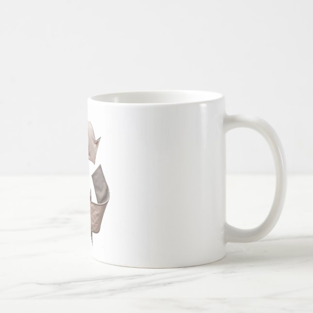 Caneca De Café Símbolo de reciclar em branco (Direita)