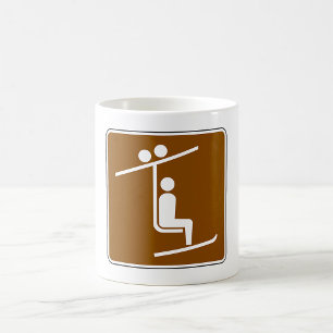 Caneca De Café Símbolo de Teleférico Rústico Ícone de Esportes de