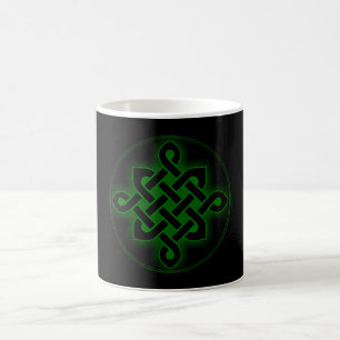 Caneca De Café símbolo de vibração místico do nó verde celeste p 