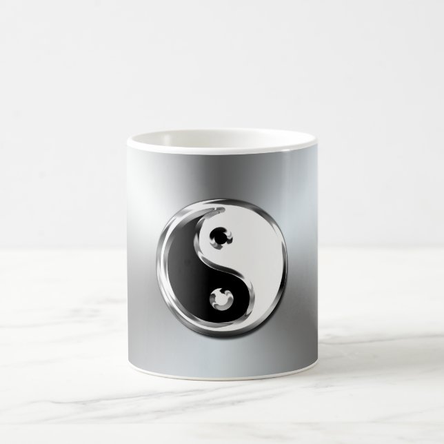 Caneca De Café Símbolo de Yin-Yang Gradic de Aço (Centro)