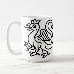 Caneca De Café Símbolo do Basilisco Medieval Fantasia Heráldica M
