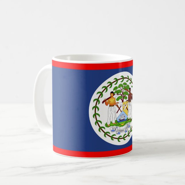 Caneca De Café Símbolo do país de bandeira Belize (Frente Esquerda)